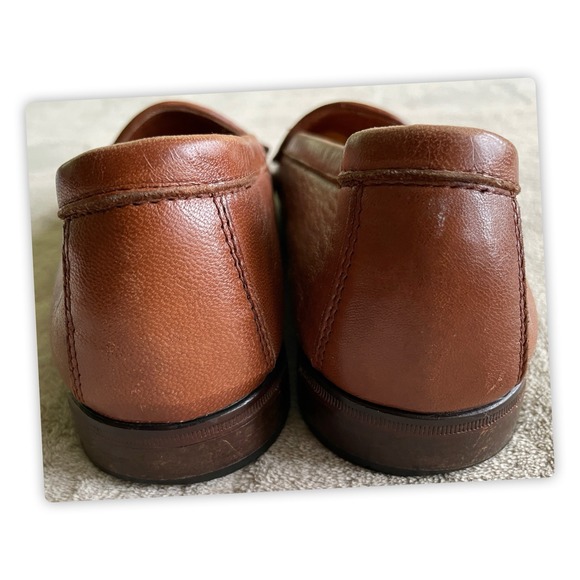Vintage Rosina Ferragamo SCHIAVONE Brown Croc Embossed Tassel Loafers Men\'s 8D main image 6